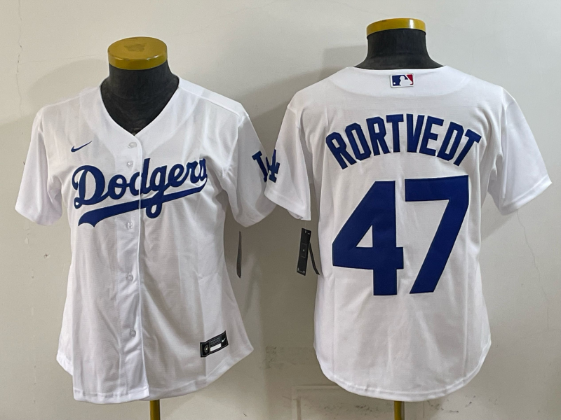 Youth Los Angeles Dodgers #47 Rortvedt white Game 2026 Nike MLB Jersey 081102